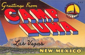 Greetings from Camp Luna, New Mexico USA Large Letter Military Camp Unused 