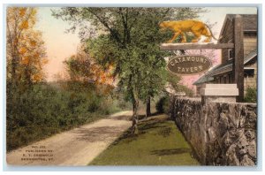 c1940's Fairview Street Entrance New Catamount Tavern Old Bennington VT Postcard