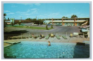 Cortez Colorado Turquoise Motel Postcard Pool Cars Roadside