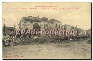 Postcard Old Vitrimont Appearance On A Street Of The Village After The Bombing