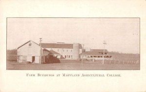 College Park Maryland Agricultural College Farm Buildings Postcard AA20201