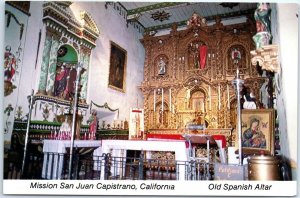Postcard - Old Spanish Altar, Mission San Juan Capistrano, California