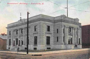Government Building Zanesville Ohio 1910c postcard