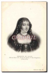 Old Postcard Henrietta of France daughter of Henry Charles Female King of 1 &...