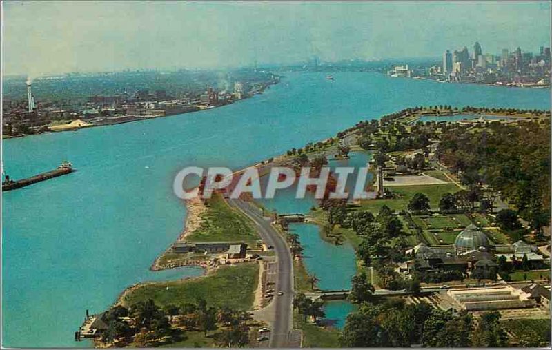 Modern Postcard Aerial View of Belle Isle Detroit Michigan