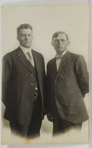 RPPC Two Very Handsome Young Men Nice Eyes c1908 Postcard R4