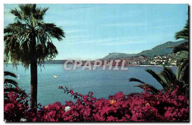 Postcard Moderne Menton Vue Generale De Galavan Jack In The Background Cap Ma...