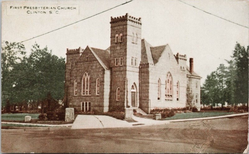 First Presbyterian Church Clinton SC South Carolina Unused Jacobs Postcard H45