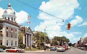 Main Street Court House Bartow Florida 1960s postcard