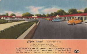 Postcard Clifton Motel Cleveland Ohio OH