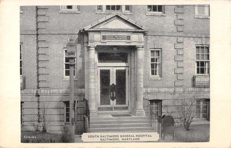 Baltimore Maryland General Hospital Entrance Antique Postcard K28322