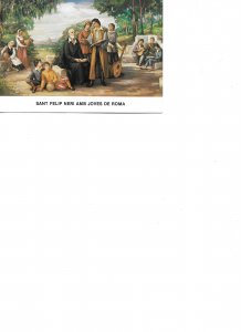 St. Felip Neri with the youngs of Rome Modern Spanish religiousPC 197'0s