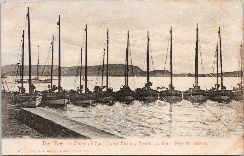 Oban Scotland Meet of East Coast Fishing Boats UK Postcard G14