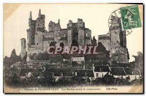 Postcard Ancient Ruins Chateau de Pierrefonds before restoration