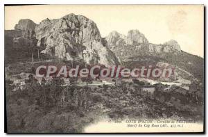Postcard Old Corniche Esterel red cape