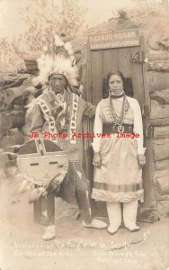Native American Pueblo Indians, RPPC, Ca-Ping & Wife Ja-Ro, Garden of the Gods