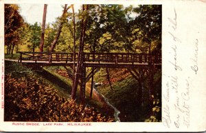 Wisconsin Milwaukee Lake Park Rustic Bridge 1905