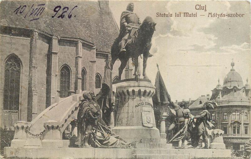 Romania Transylvania Cluj-Napoca Kolozsvar - Statuia lui Matei equestrian statue