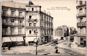 Saint-Nazaire Place Carnot Et Rue Ville-Os-Martin France Antique Shops Postcard