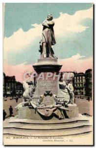 Old Postcard Paris Gambetta Monument