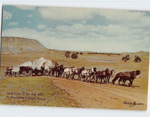 Postcard Jerk-line 12 on the old North Montana Freight Road, Montana