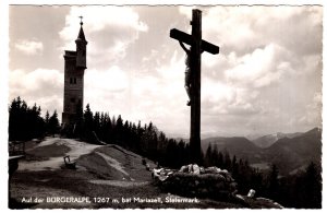 Real Photo, Burgeralpe, Mariazell, Steiermark, Austria, Jesus on Cross Statue