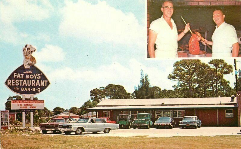 Automobiles Barbecue Fat Boys Restaurant Roadside Edgewater Florida Reeves 11490