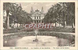 Old Postcard MONTE CARLO - Le Casino and Gardens