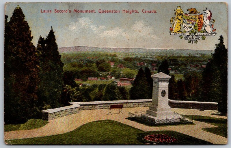 Queenston Heights Canada c1910 Postcard Laura's Secord's Monument