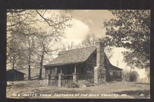 RPPC BRANSON MISSOURI SHEPHERD OF THE HILLS MATTS CABIN REAL PHOTO POSTCARD