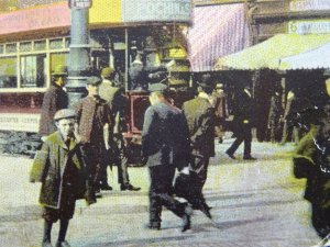 Leicester GALLOWTREE GATE showing TRAM CAR STOP c1905 Postcard by H.G.L.