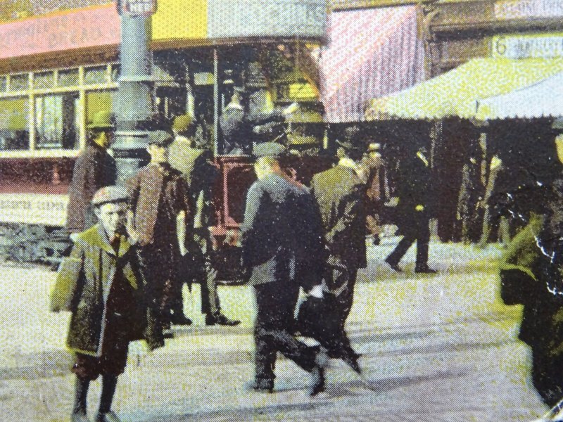 Leicester GALLOWTREE GATE showing TRAM CAR STOP c1905 Postcard by H.G.L.