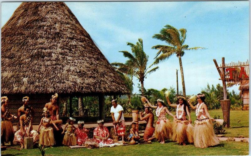 LAIE, Hawaii  TAHITIAN ENTERTAINERS Polynesian Cultural Center  c1950s Postcard