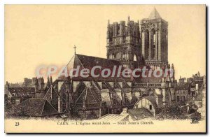 Old Postcard Caen the Church Saint John