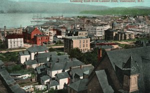 Vintage Postcard 1909 Looking East From Labour Hall Vancouver British Columbia