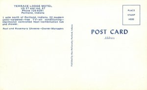 Vintage Postcard Terrace Lodge Motel Building Portland Indiana IND Structure