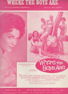 Dolores Hart Where The Boys Are Rare Movie XL Sheet Music