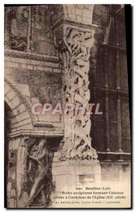 Old Postcard Souillac Beautiful Sculptures Forming Column situated in the & #...