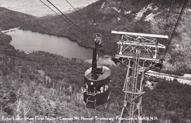 New Hampshire Franconia Notch Echo Lake From First Tower Cannon Mountain Aeri...