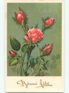 Very Old Foreign Postcard BEAUTIFUL FLOWERS SCENE AA4466