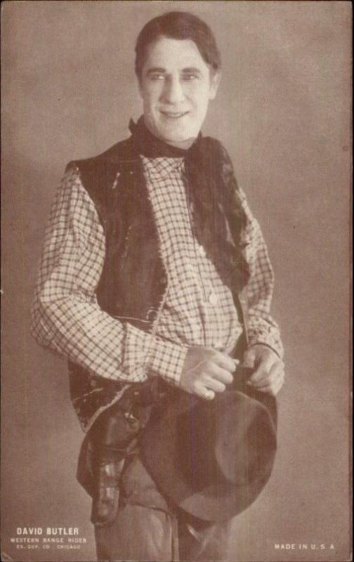 Cowboy Actor Vintage Arcade Exhibit Card DAVID BUTLER Western Range Rider