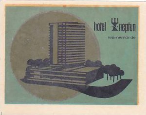 GERMANY WARNEMUENDE HOTEL NEPTUN VINTAGE LUGGAGE LABEL