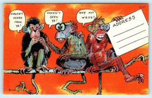 RAY WALTERS Address Comics MONKEYS Hear No Evil, See No Evil #C-177  Postcard