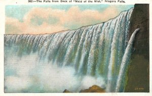 Vintage Postcard The Falls From Deck Attraction Maid Of The Mist Niagara Falls