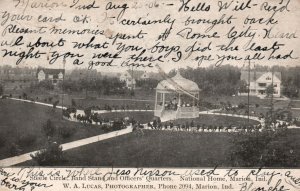 Steele Circle Band Stand Officers' Headquarter MARION IN Posted Postcard 1906