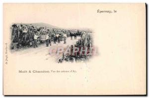 Old Postcard Folklore Wine Vintage Champagne Moet & Chandon Epernay view of t...