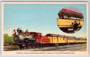 1940s BURLINGTON ROUTE*CHICAGO RAILROAD FAIR*NARROW GAUGE DEADWOOD CENTRAL TRAIN