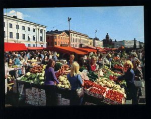 210094 FINLAND HELSINKI market place old postcard