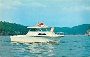 Postcard 1950s Summersville West Virginia Modern Boat women bright 24-6462