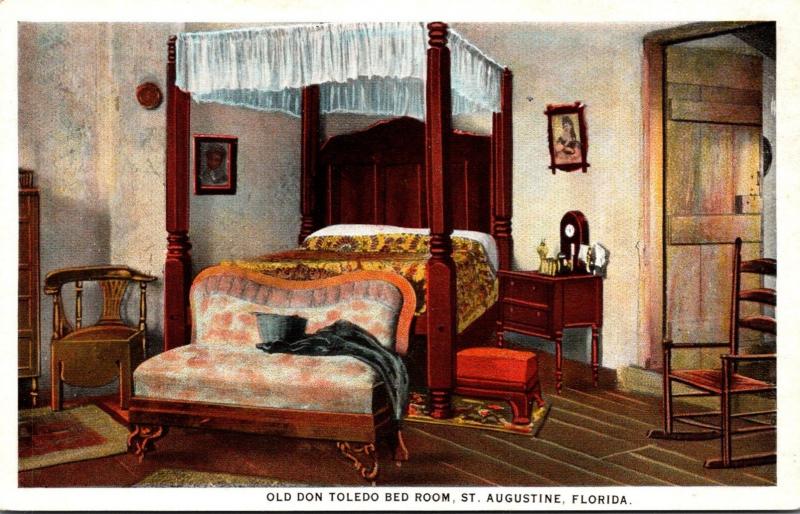 Florida St Augustine Old Don Toledo Bed Room 36 Aviles Street Curteich